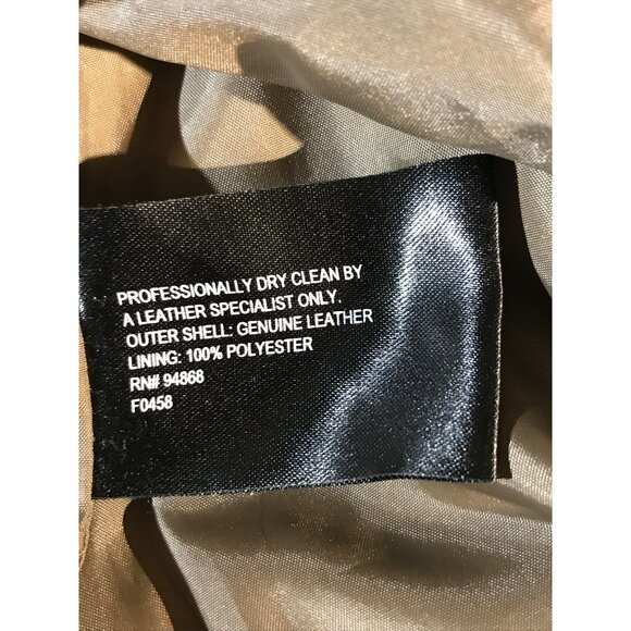 B by Bernardo Womens Metallic Full Zip Bronze Leather Jacket - Picture 16 of 16